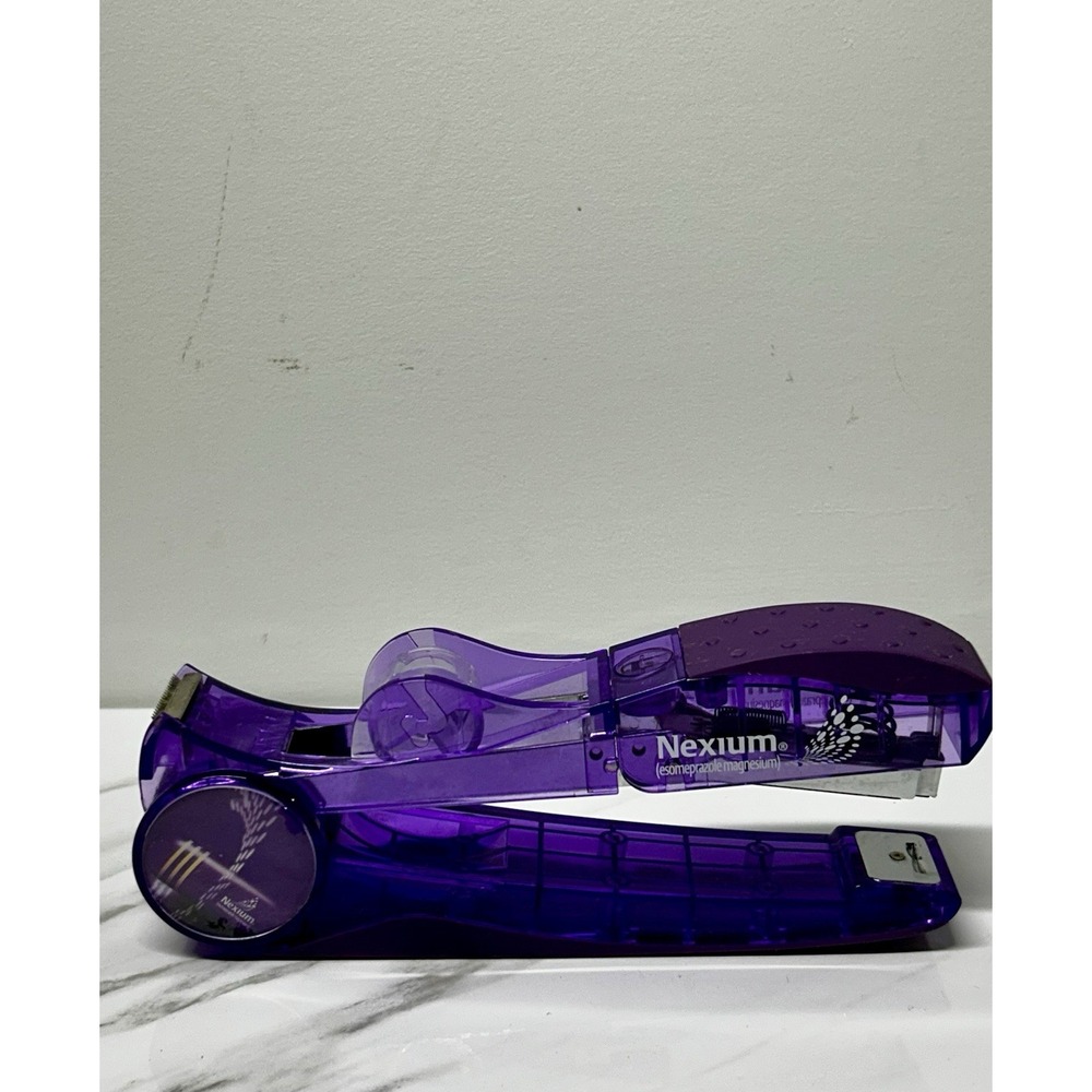 Nexium Pharmaceutical Drug Stapler Tape Dispenser Purple
